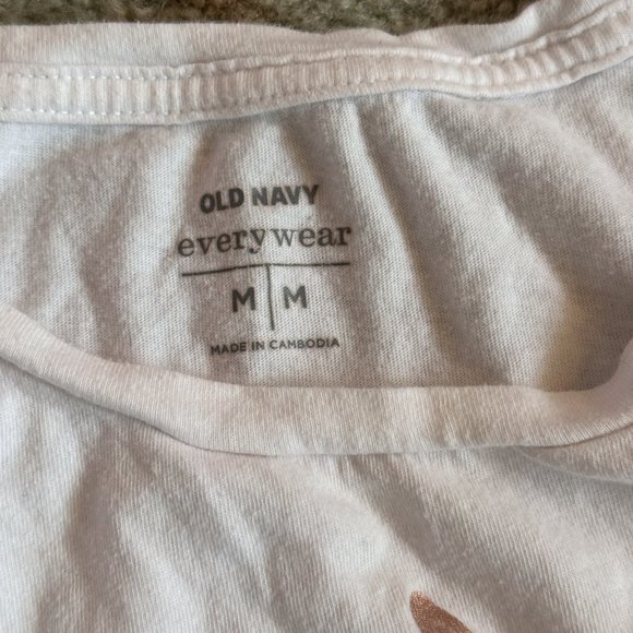 t - shirt, white, gold pineapple, size medium, old navy - Picture 2 of 3